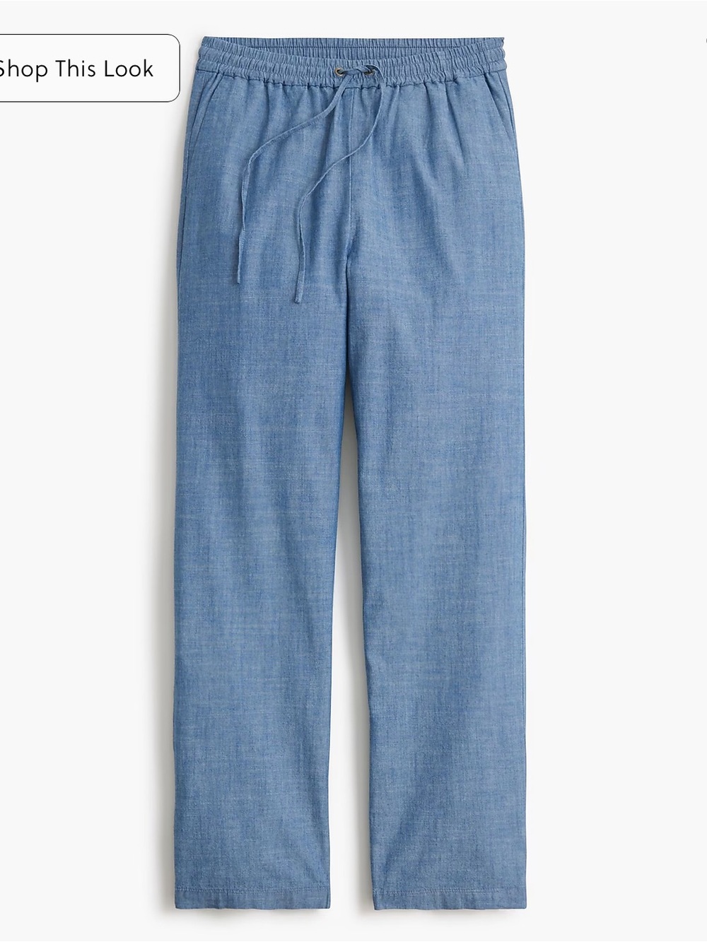 J. Crew Light Blue Chambray Drawstring Pants